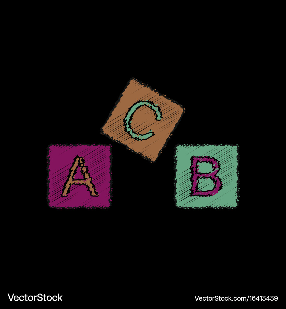 Flat shading style icon toy blocks vector image
