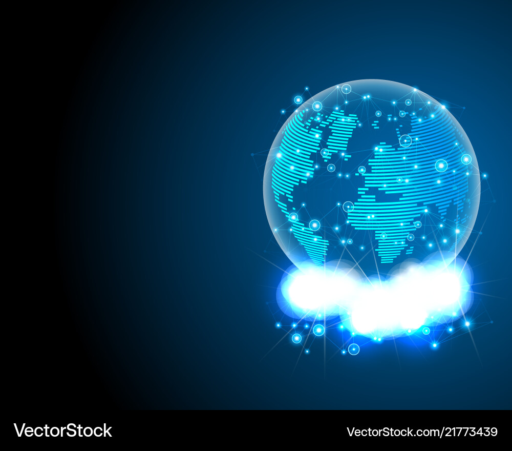 Global computer network and cloud computing Global computer network and cloud computing vector image