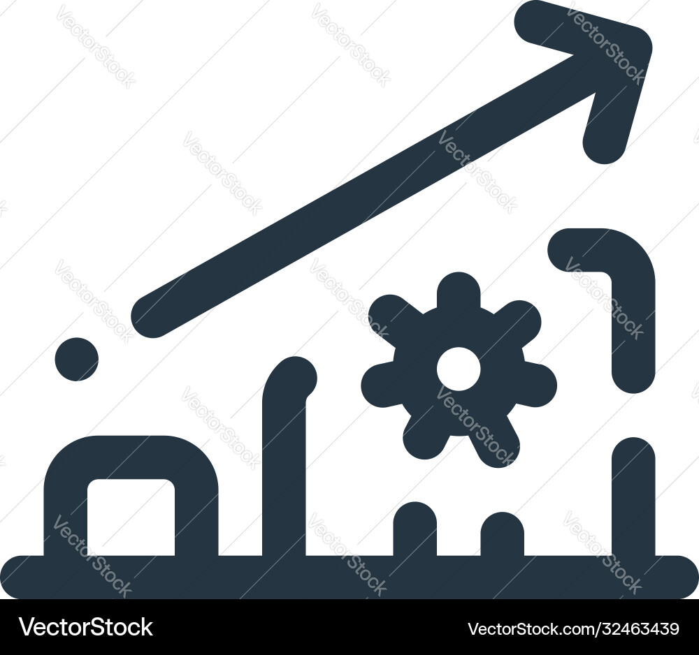 Graph icon editable stroke linear Graph icon editable stroke linear Vector Image