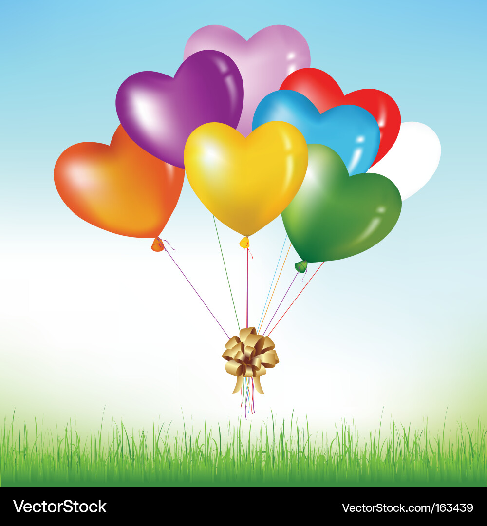 Heart balloons Royalty Free Vector Image - VectorStock