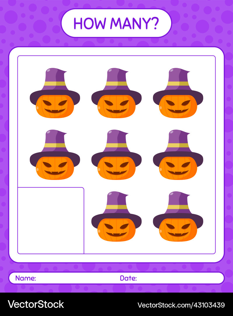 How many counting game with jack o lantern vector image