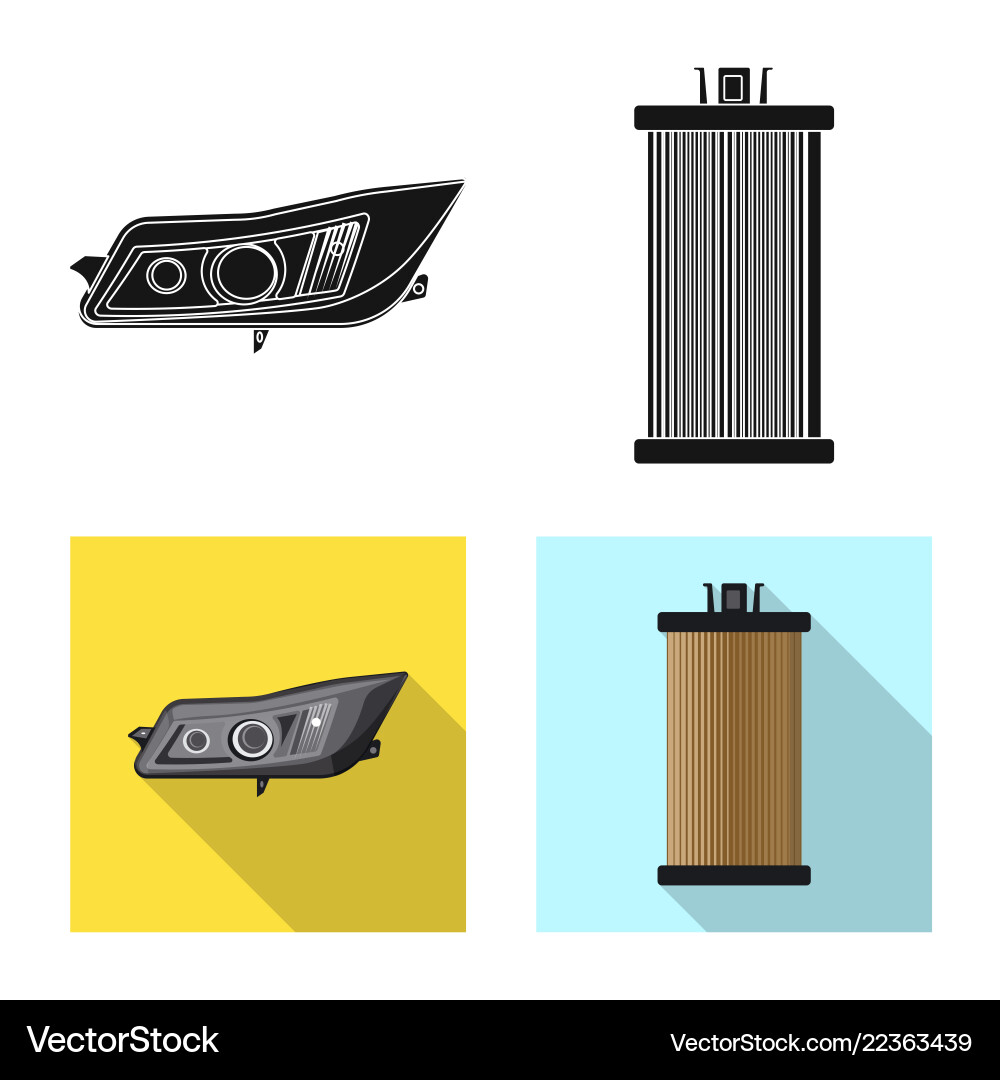Isolated object of auto and part logo set vector image