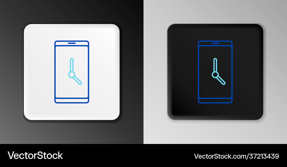 Line alarm clock app smartphone interface icon Vector Image