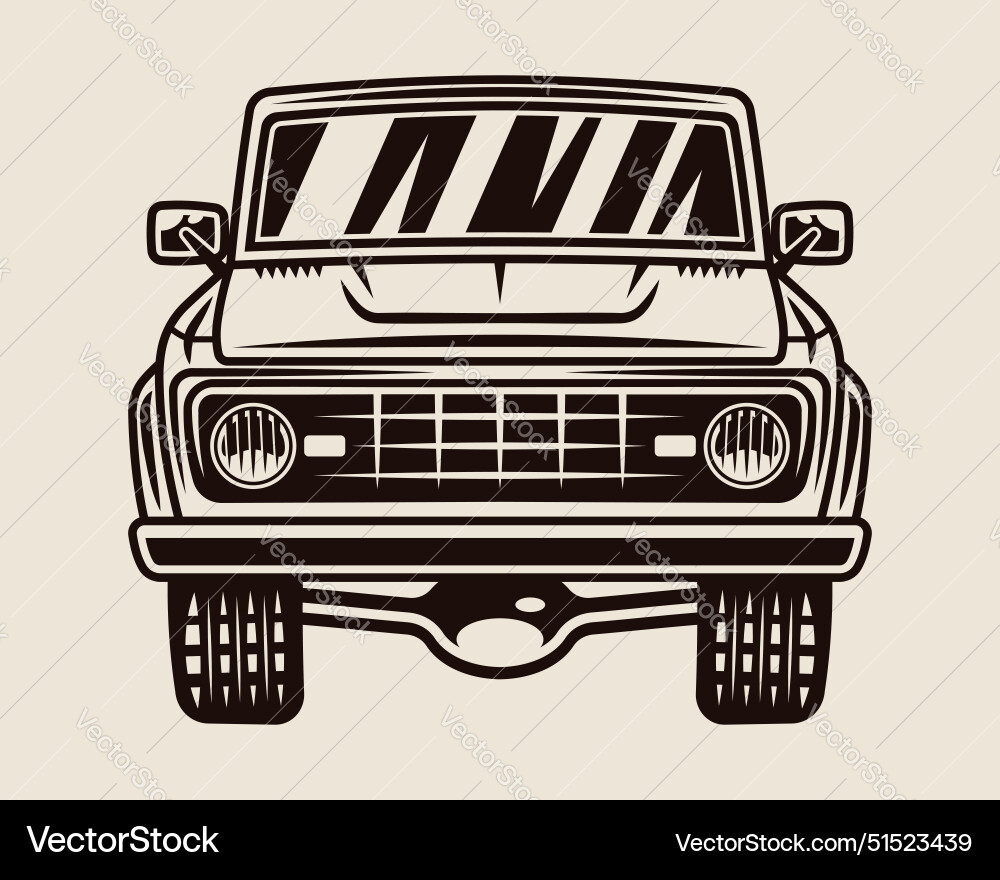 Off road car front view Royalty Free Vector Image
