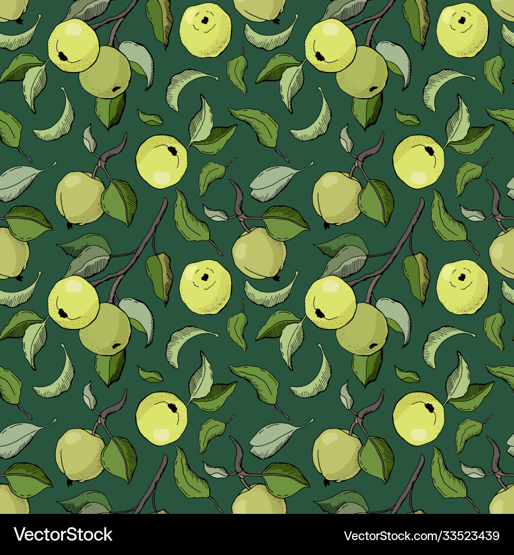 Seamless pattern from branches with apples Seamless pattern from branches with apples vector image