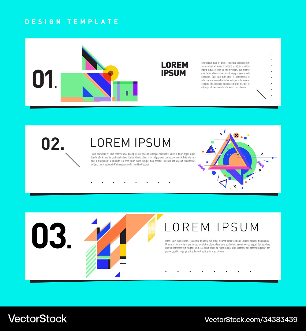 Set abstract banner web design template retro Set abstract banner web design template retro Vector Image