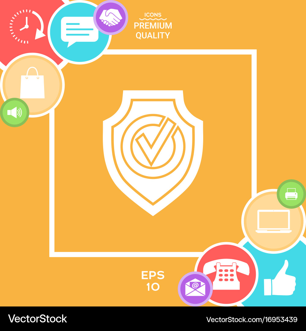 Shield with check mark icon Vector Image