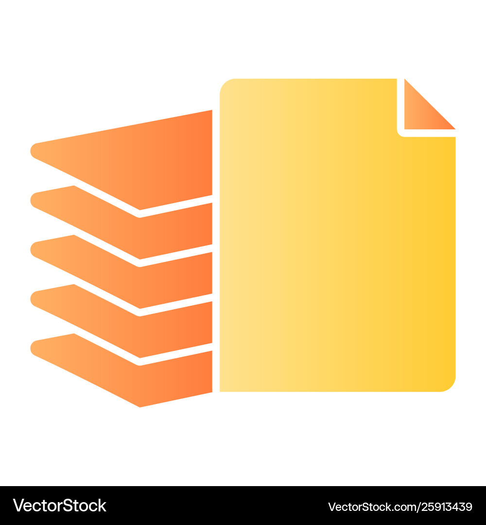 Stack paper flat icon files color icons Stack paper flat icon files color icons Vector Image