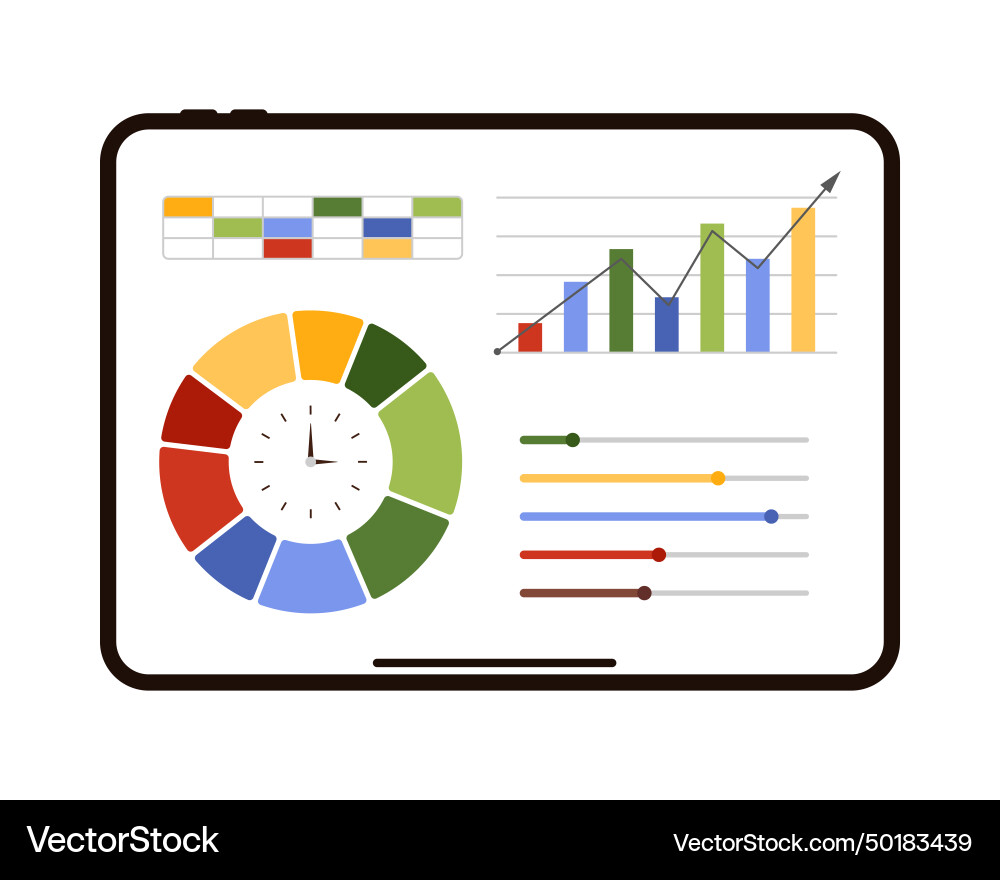 Statistic graphs and charts for data analysis Statistic graphs and charts for data analysis vector image