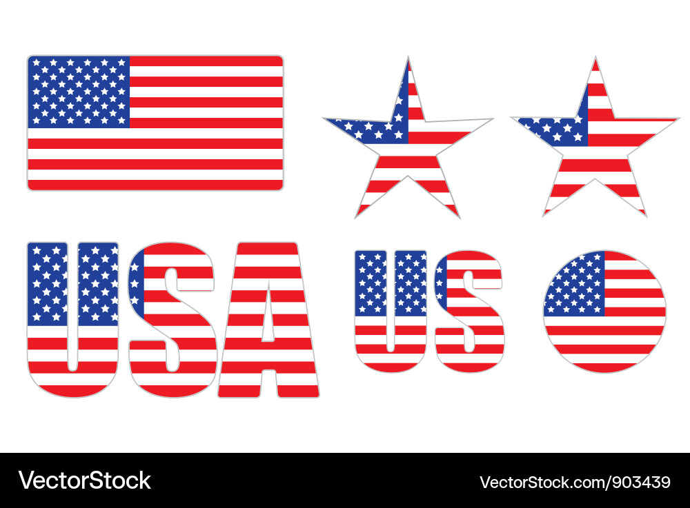 United States Flag Badges vector image