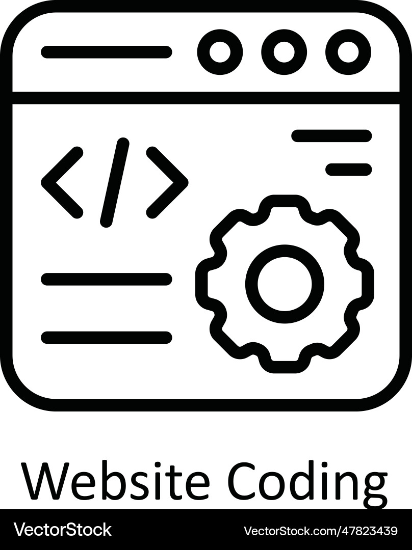 Website coding outline icon design vector image
