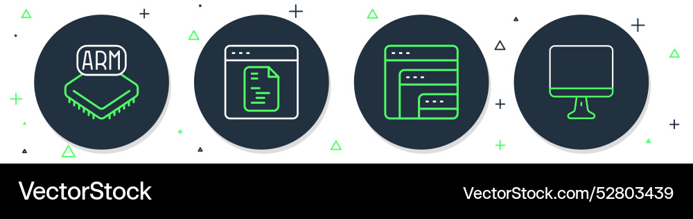 Zeilensoftware Prozessor und Computermonitor einstellen Zeilensoftware Prozessor und Computermonitor einstellen vektorbild