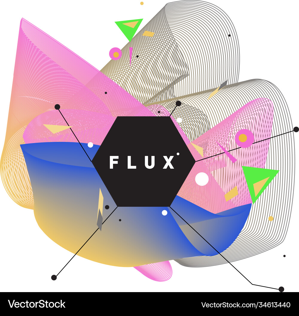 3d colorful wave background dynamic flux effect Vector Image