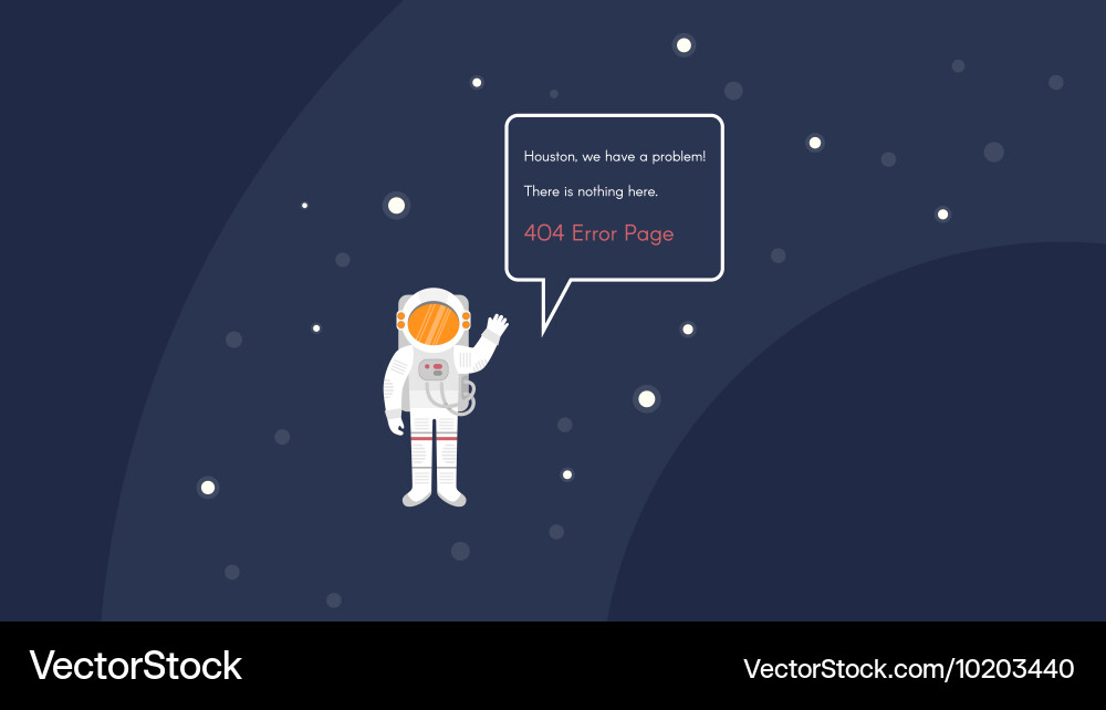 404 Error Page - Space Theme vector image