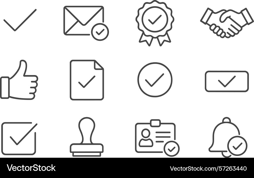Checklist symbols representing completion Checklist symbols representing completion Vector Image