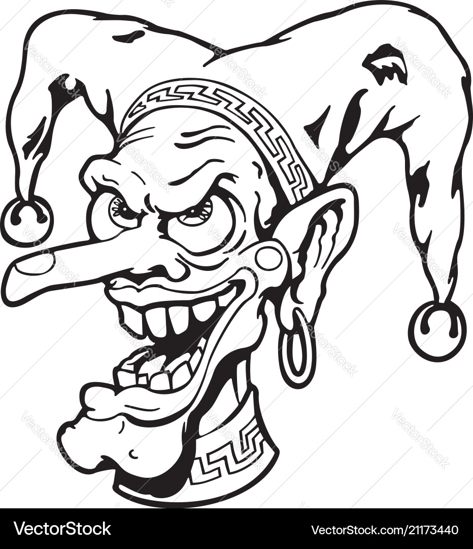 Clown sketch icon isolated on background hand Vector Image