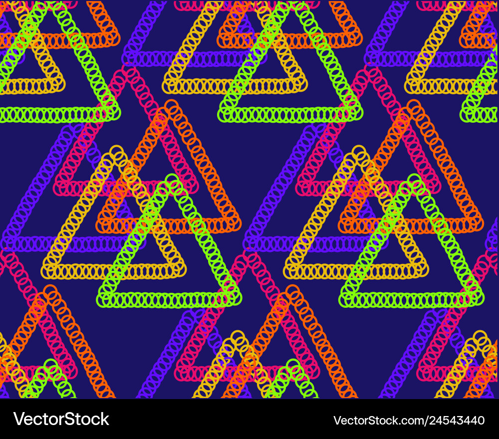 Colour a symmetrical pattern with bright triangles Vector Image