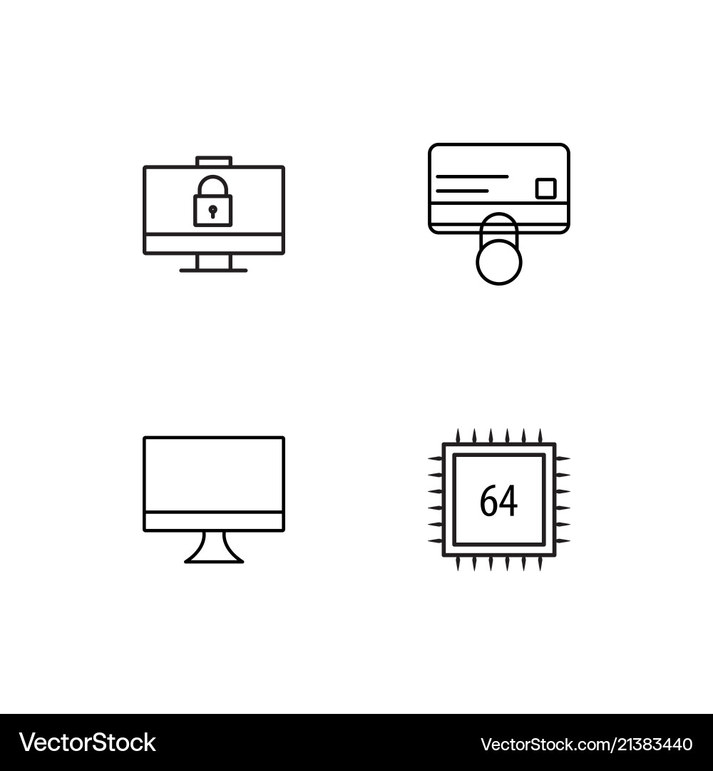 Electrical devices linear icons set simple vector image