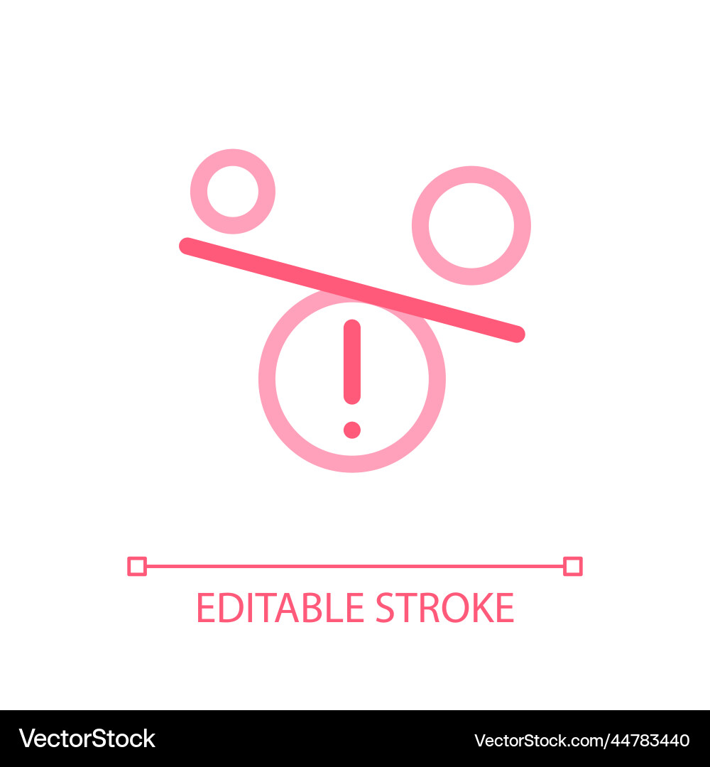 Imbalance pixel perfect color linear ui icon Imbalance pixel perfect color linear ui icon vector image