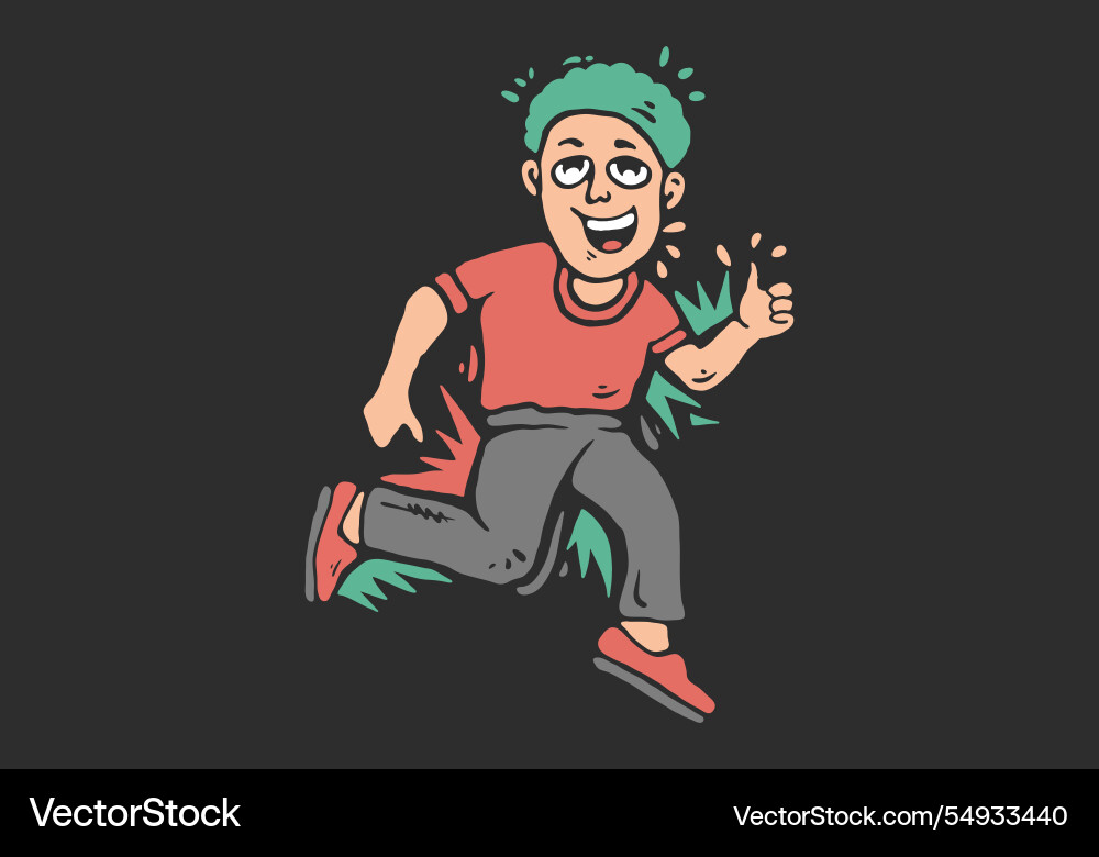 Man jumping character in flat art style Vector Image