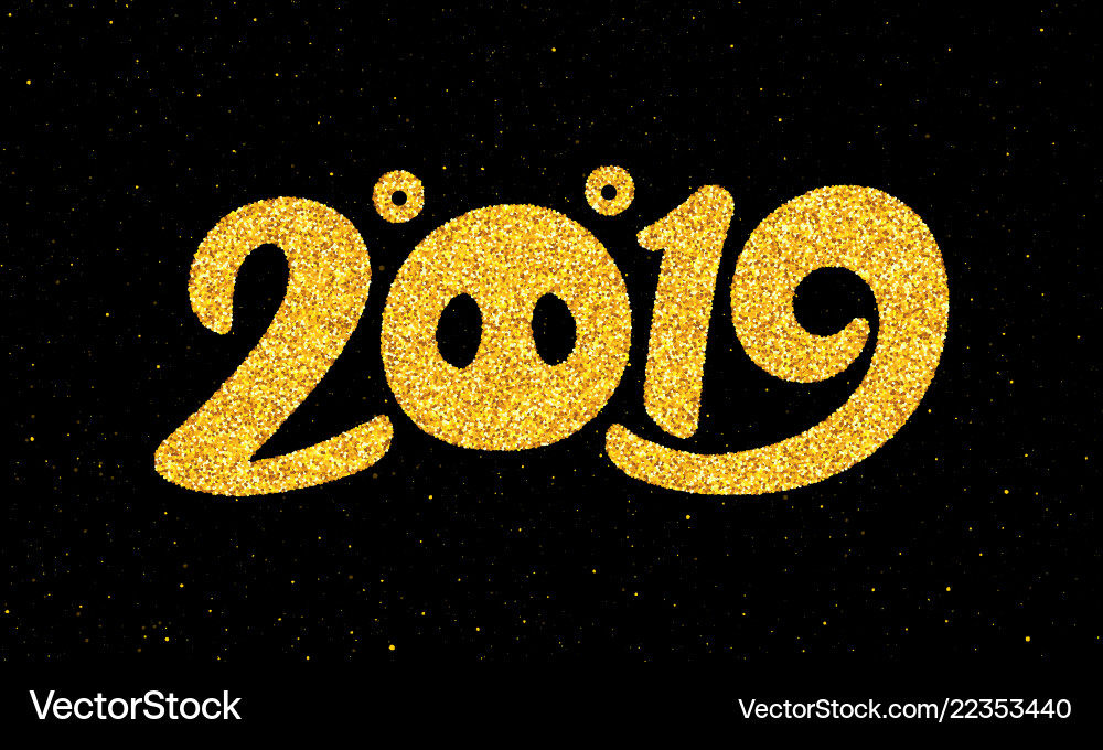 New year 2019 greeting card with calligraphy New year 2019 greeting card with calligraphy vector image