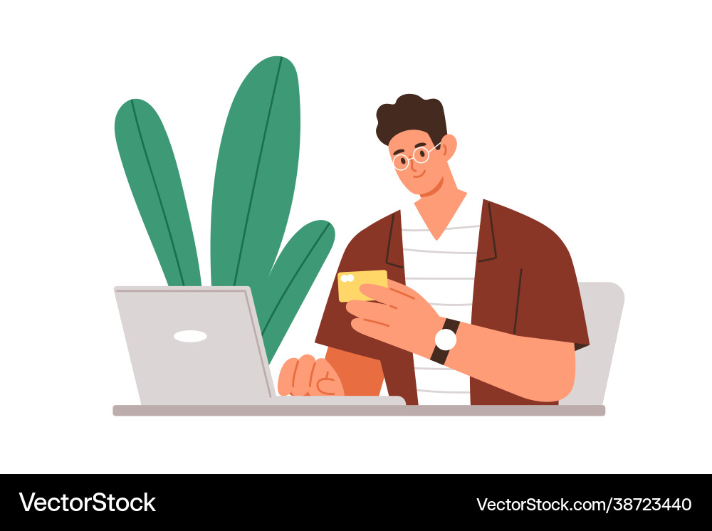 Person making online electronic payment Person making online electronic payment vector image