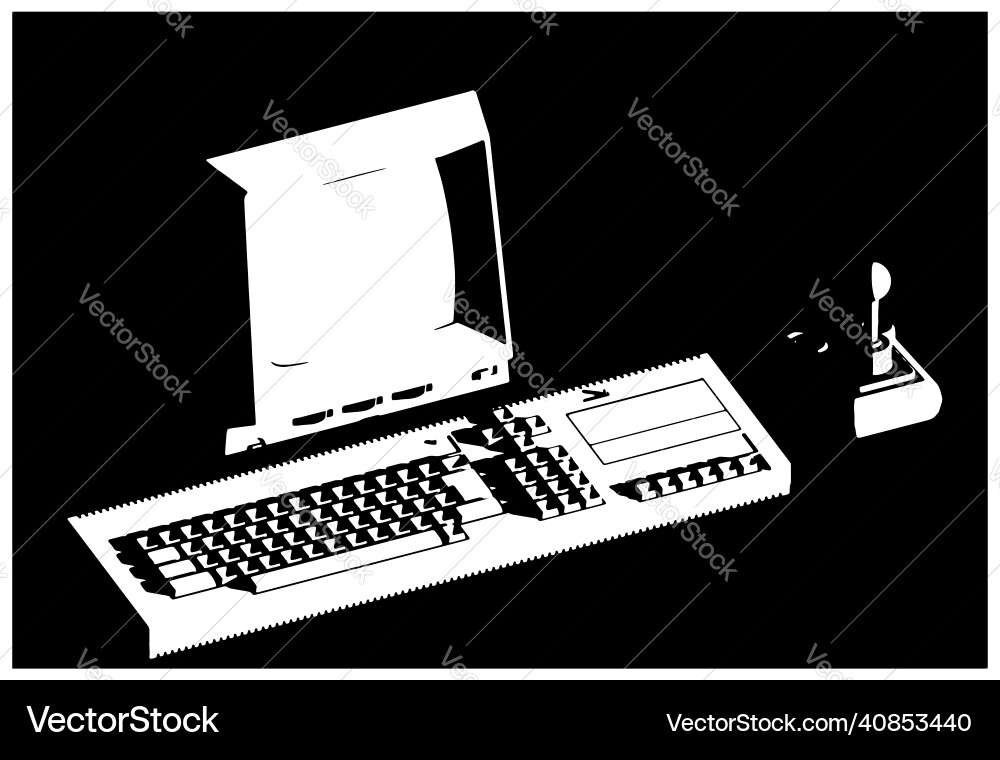 Retro computer Retro computer vector image