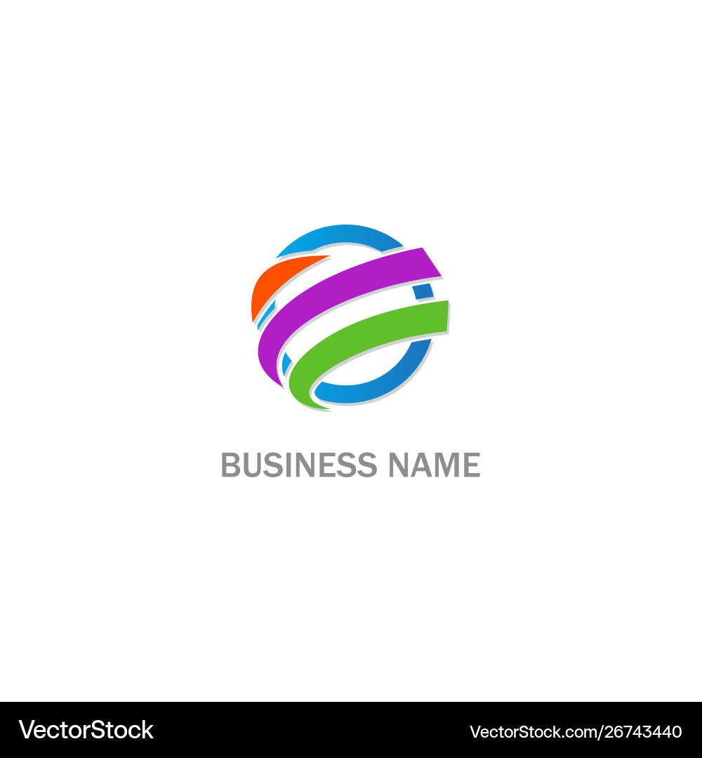 Round abstract loop curve colored logo Vector Image