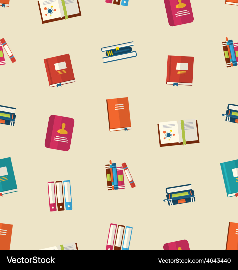 Seamless pattern of colorful textbooks vector image