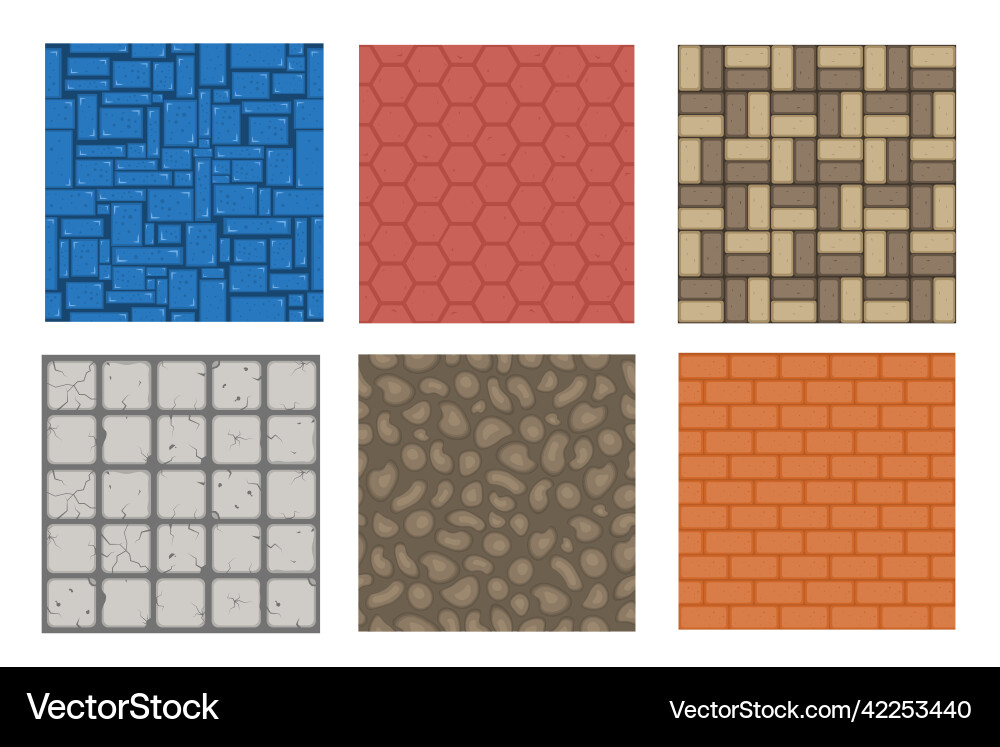 Stone Ground Textures - Game Patterns Vector Image