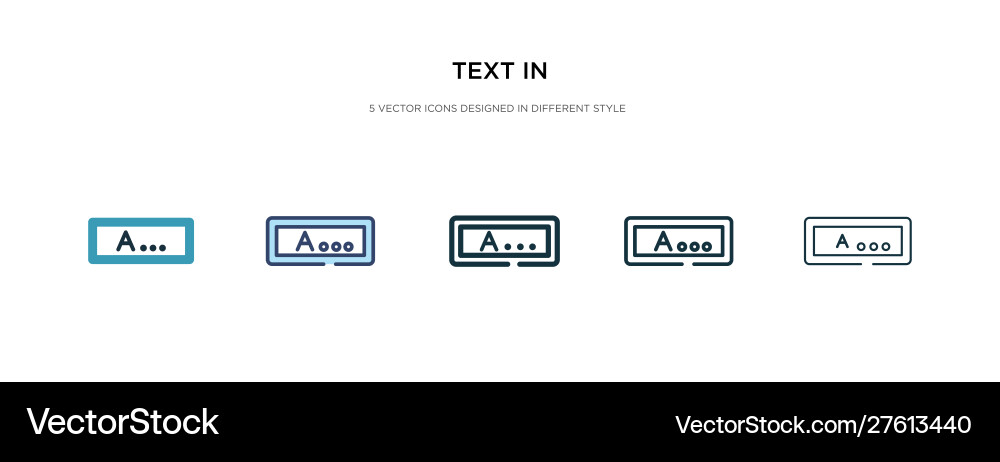 Text in icon different style two colored vector image