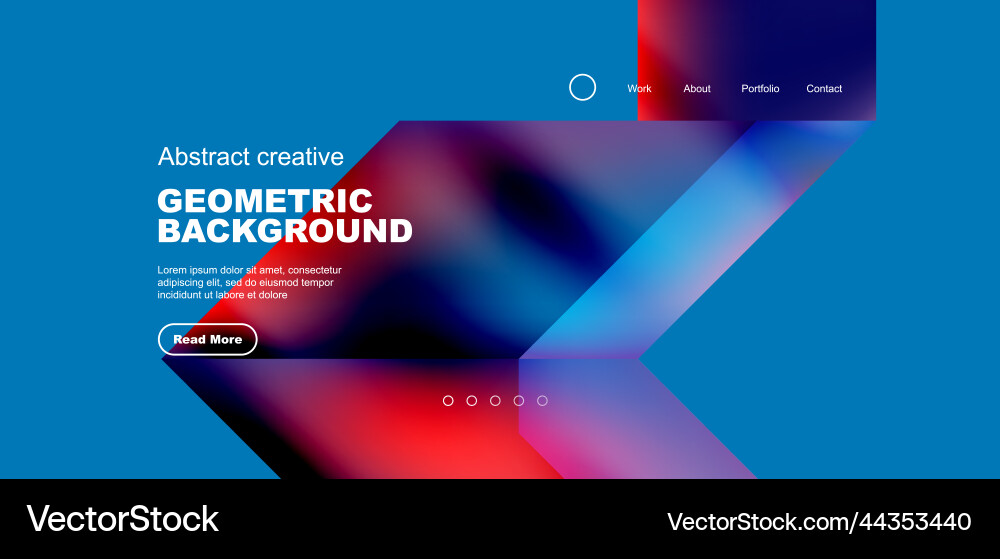 Triangles with fluid gradients abstract landing vector image