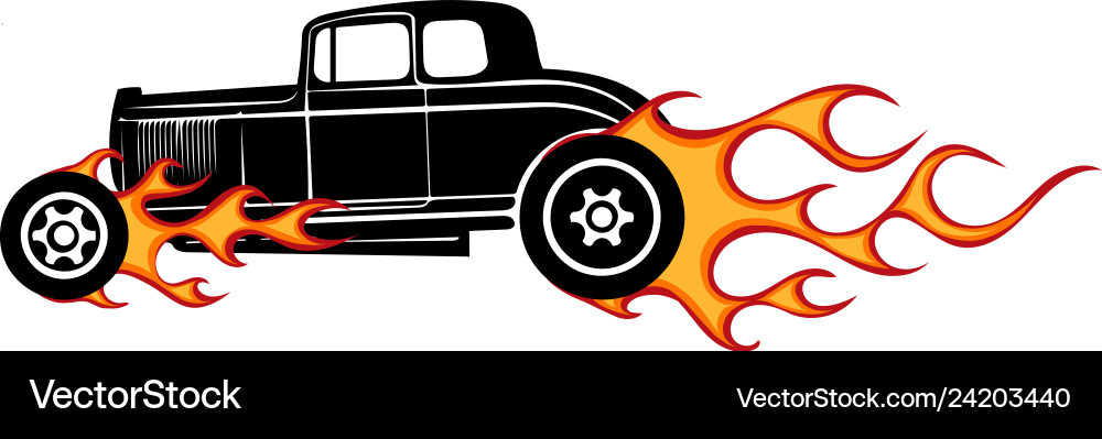 Vintage car hot rod garage hotrods carold Vintage car hot rod garage hotrods carold vector image