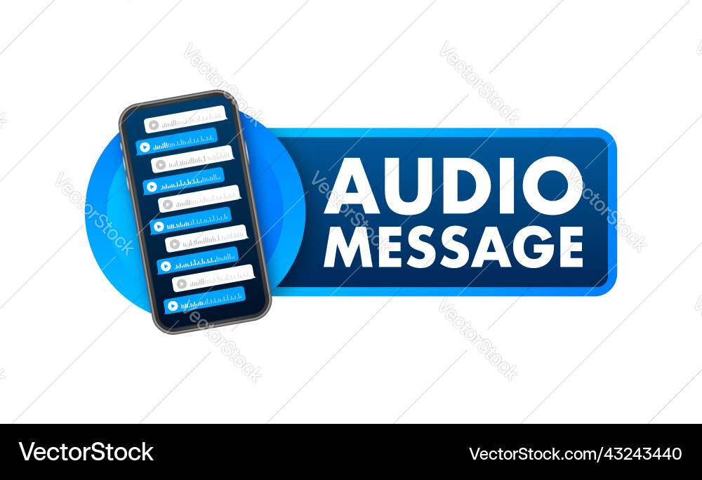 Voice record audio message speech bubble Voice record audio message speech bubble vector image