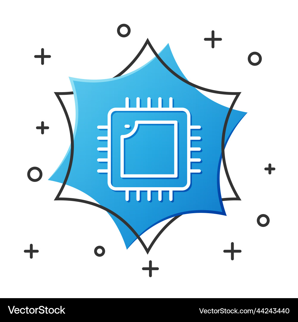 White line computer processor with microcircuits White line computer processor with microcircuits vector image