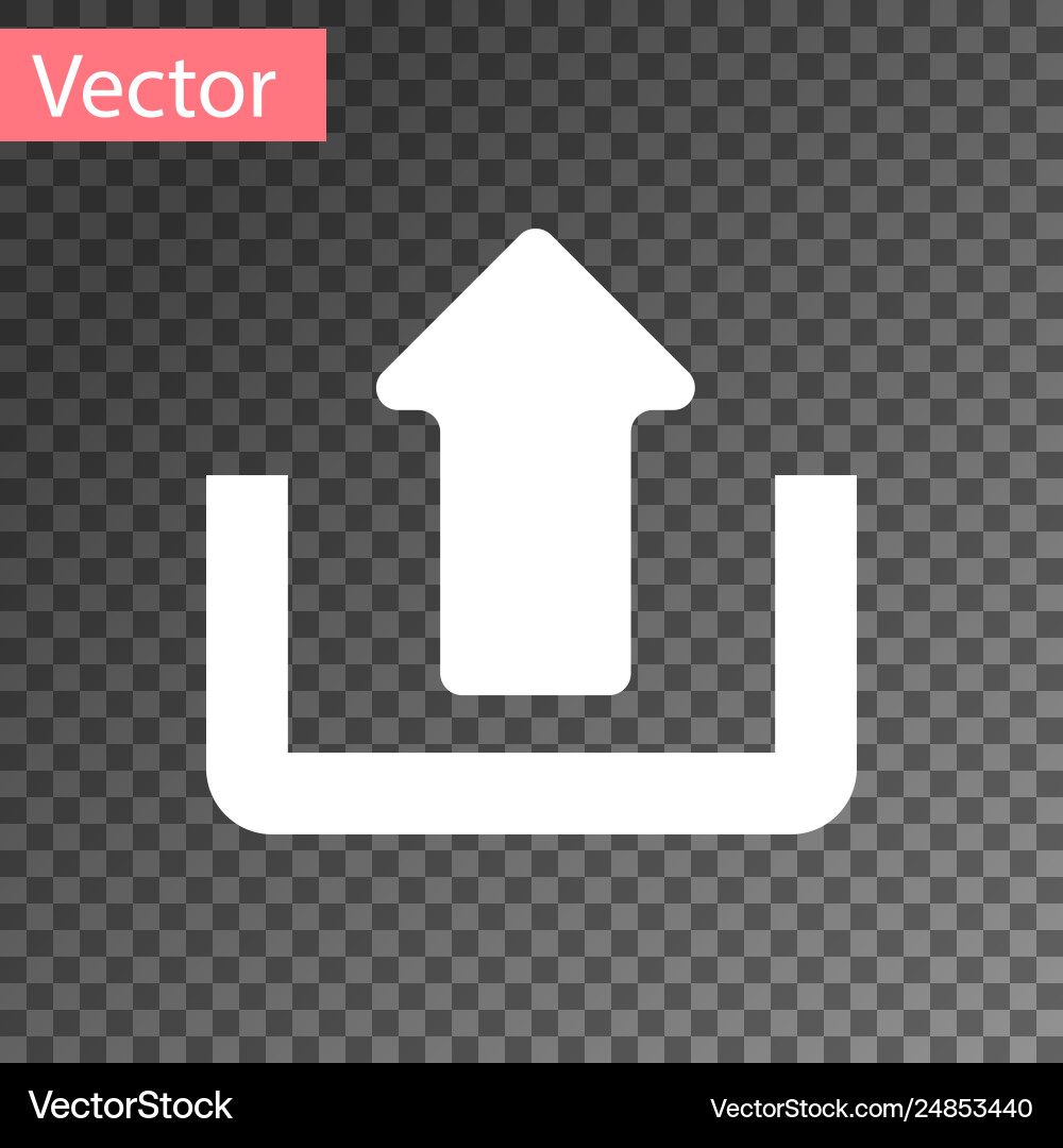 White upload icon isolated on transparent Vector Image