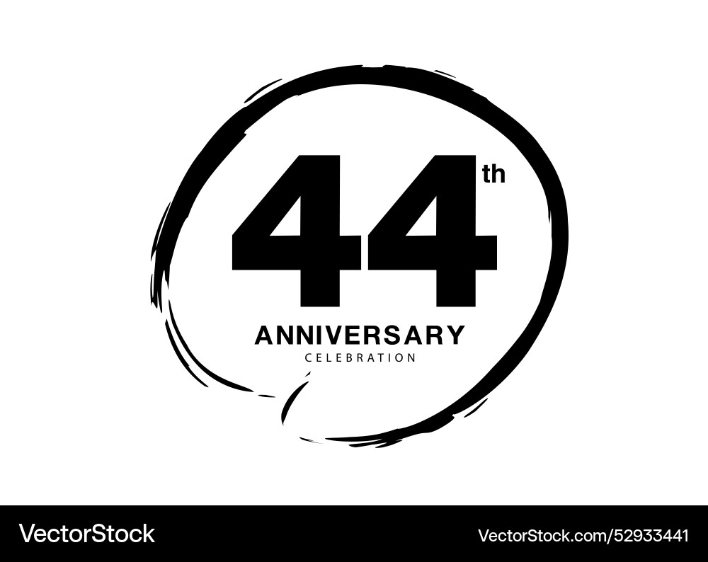 44 Jahre Jubiläum Logo schwarz 44 Jahre Jubiläum Logo schwarz vektorbild