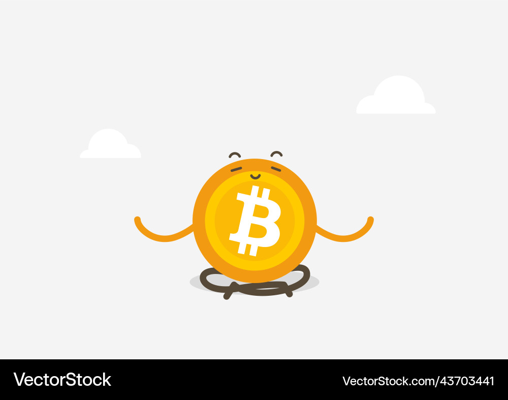 Bitcoin in yoga pose btc coin practicing – Royalty-Free Vector | VectorStock