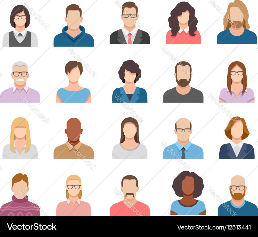 Business Avatars - Flat Icons Vector Image