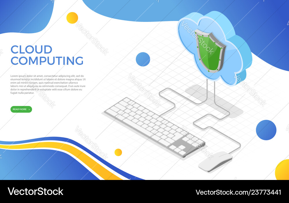 Cloud computing technology isometric Cloud computing technology isometric vector image