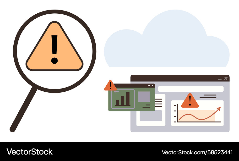 Cloud Security Risk Detection Vector Image