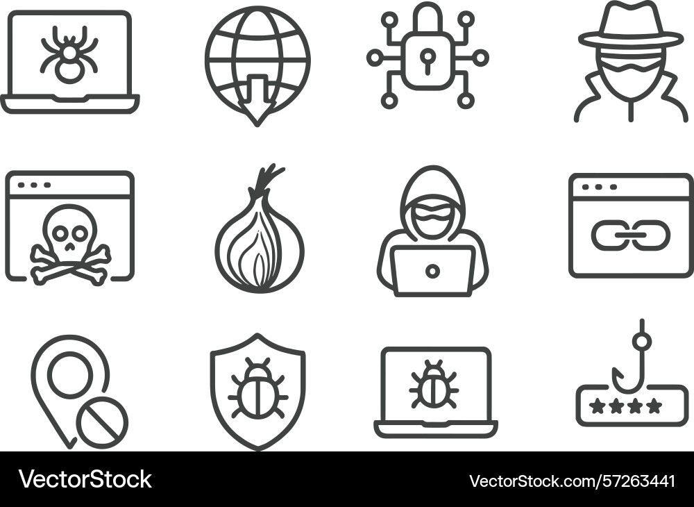 Cybersecurity concepts represented through various Cybersecurity concepts represented through various vector image