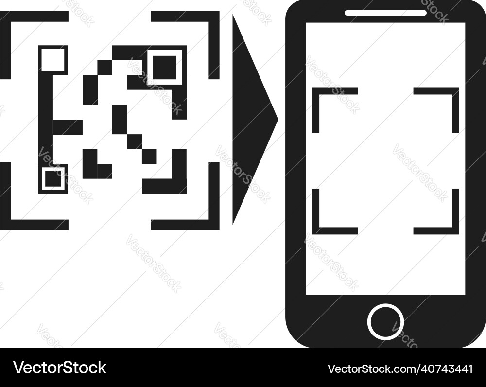 Data transmission by qr code via smartphone Data transmission by qr code via smartphone vector image