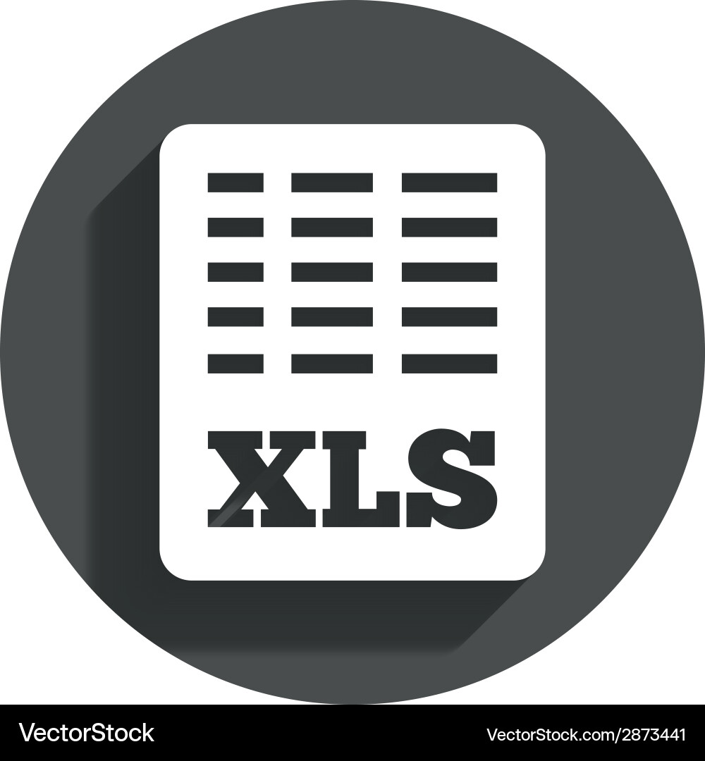 Excel file document icon download xls button Vector Image