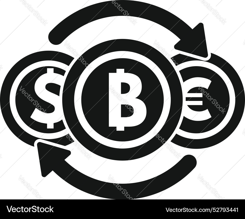 Exchanging bitcoin euro and us dollar currency Exchanging bitcoin euro and us dollar currency vector image