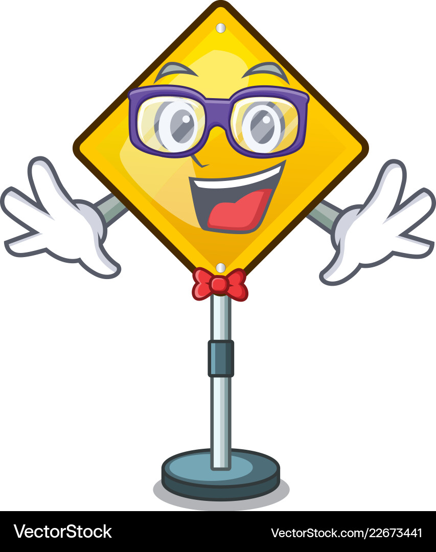 Geek warning attention sign shaped character vector image