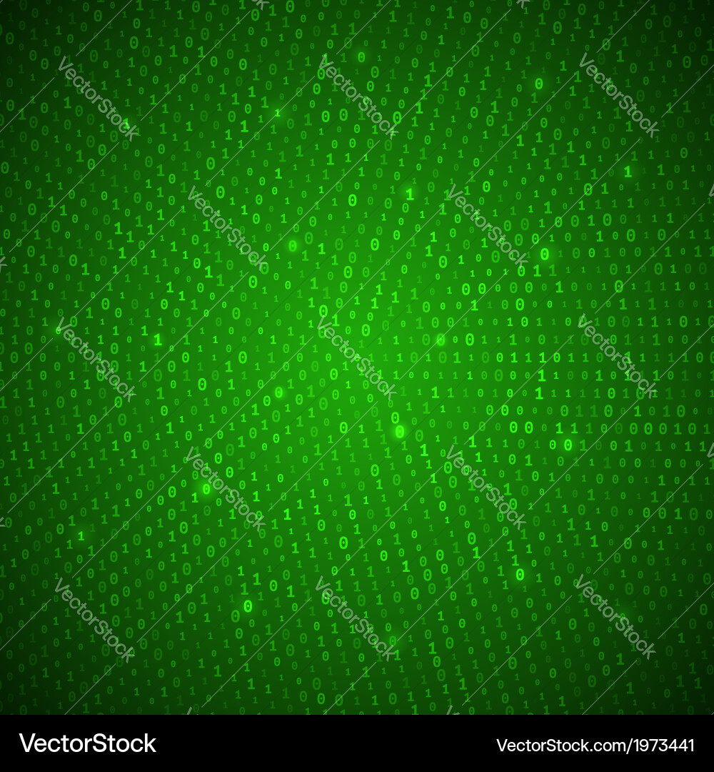 Green Binary Code Background vector image