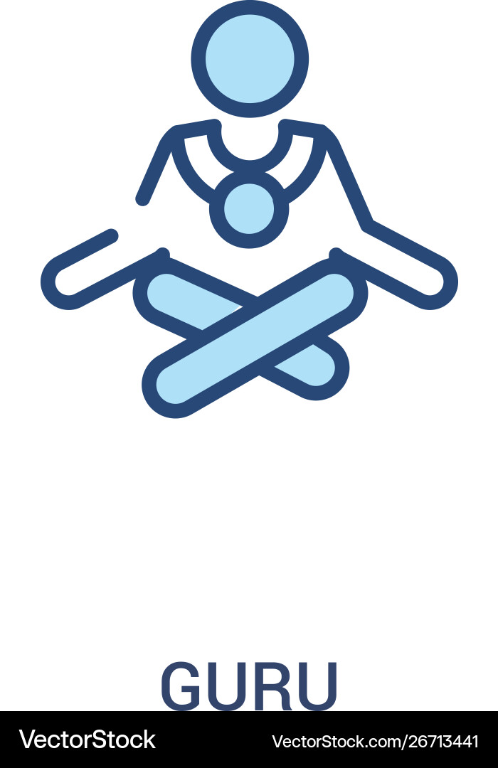 Guru concept 2 colored icon simple line element Guru concept 2 colored icon simple line element vector image