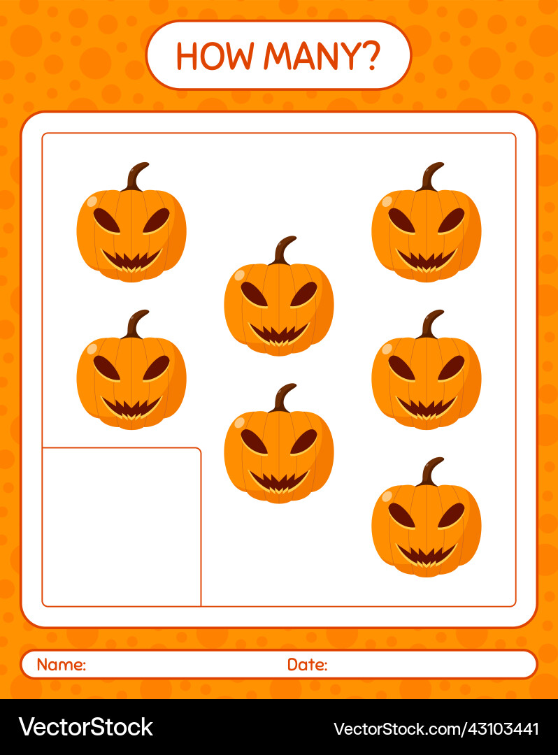 How many counting game with jack o lantern How many counting game with jack o lantern vector image