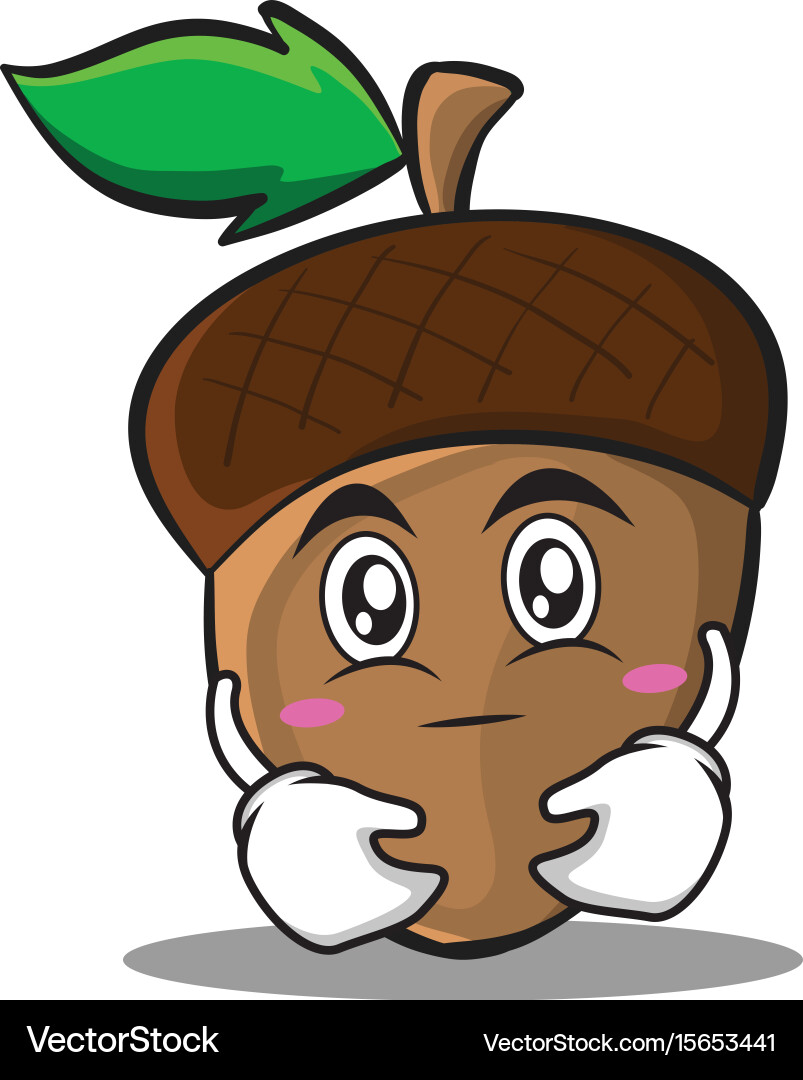 Hugging acorn cartoon character style Vector Image